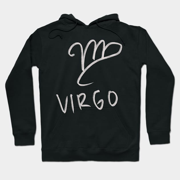 Hand Drawn Virgo Zodiac Signs Hoodie by Saestu Mbathi